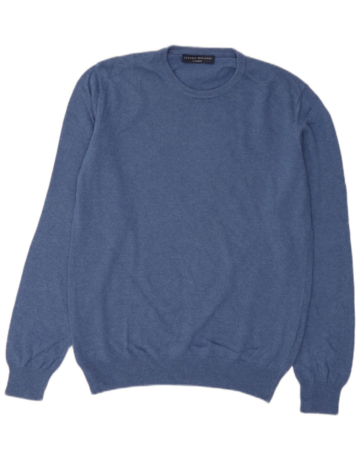 Liberto Pull col rond homme IT 52 Large laine bleue