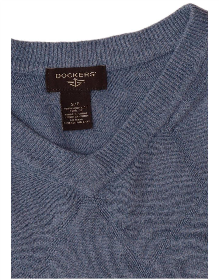 Dockers Pull Col V Homme Petit Bleu Argyle/Diamant Acrylique