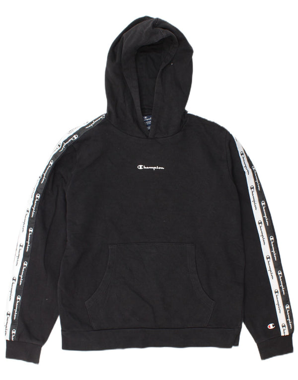 Champion Pull à capuche graphique pour garçon 15-16 ans 2XL Noir Colourblock