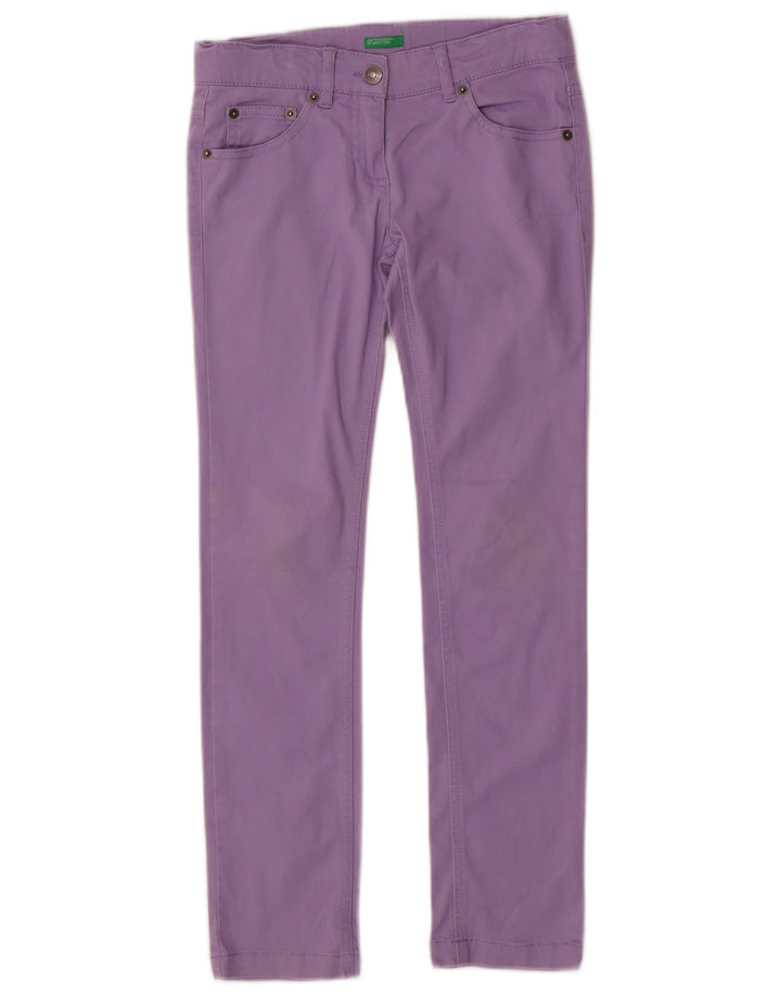 BENETTON Jean Slim Fille 8-9 Ans Large W26 L26 Violet Coton
