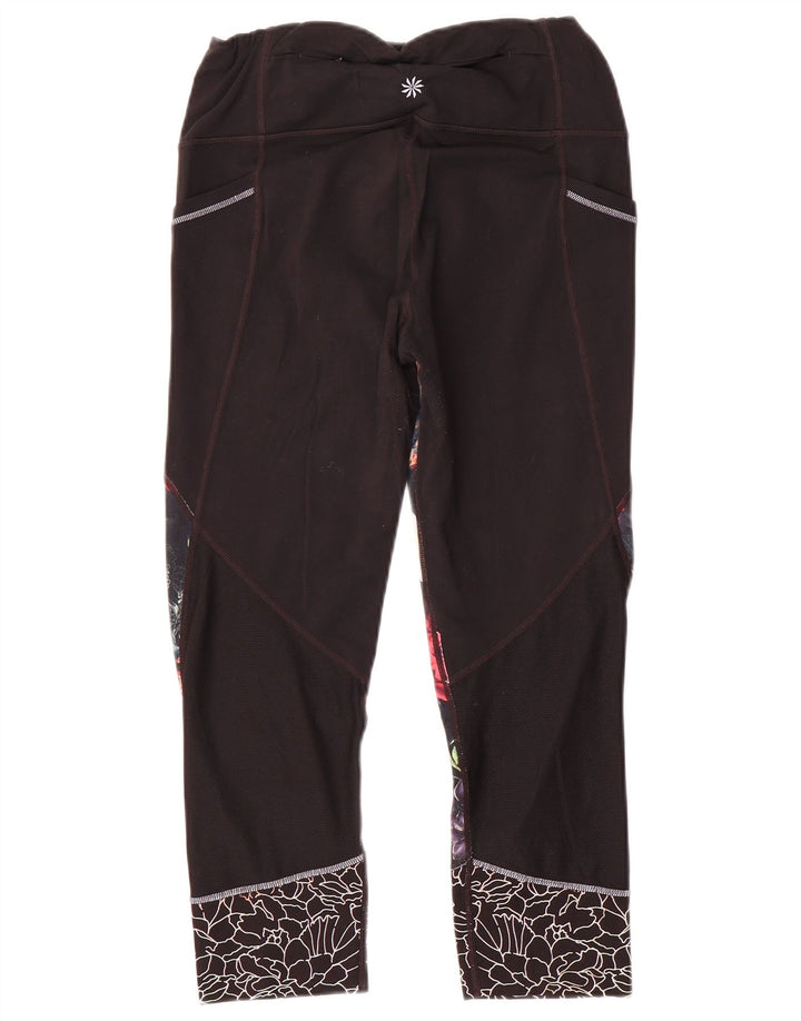 Athleta Leggings courts pour femme UK 44 Polyester floral noir moyen