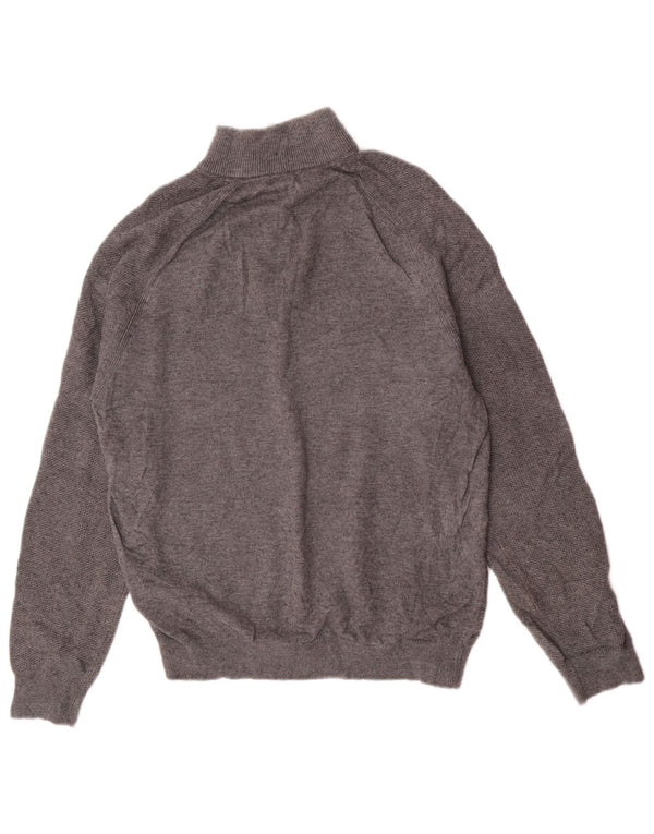 Reiss Pull Col Zippé Homme Gris Moyen Laine