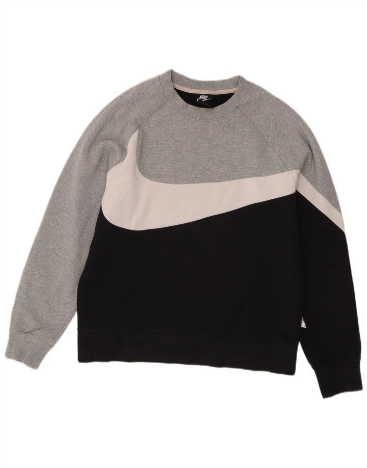 Nike Sweat-shirt en coton color block noir moyen pour homme