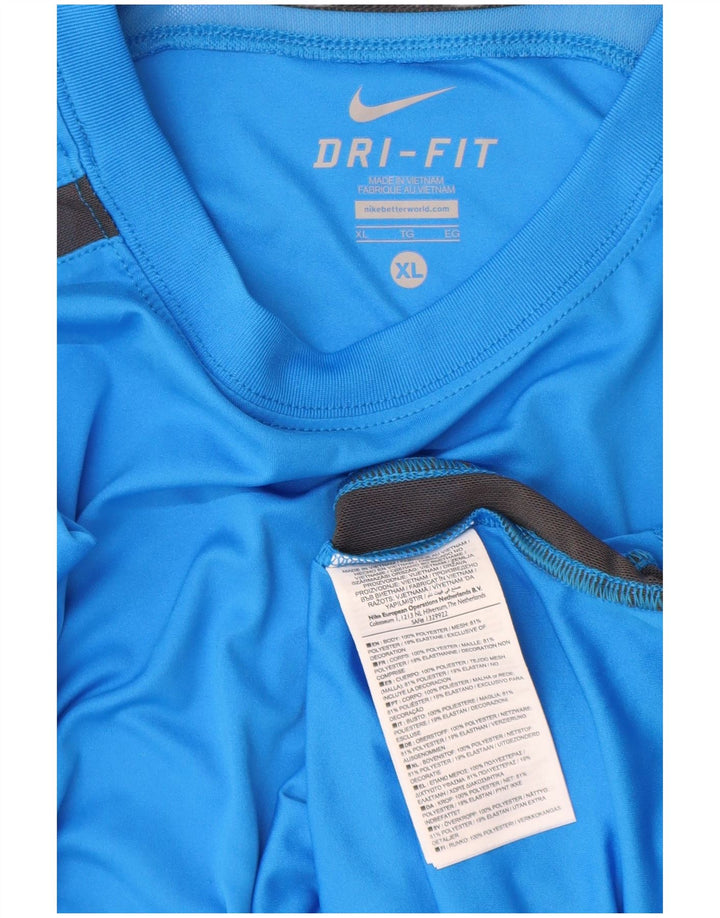 NIKE T-shirt Dri Fit pour homme XL Bleu Polyester