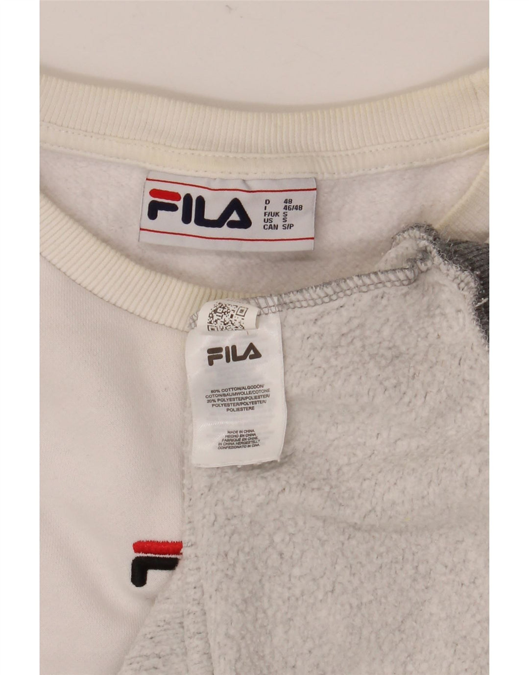 FILA Sweat-Shirt Graphique Homme Petit Gris Colorblock Coton