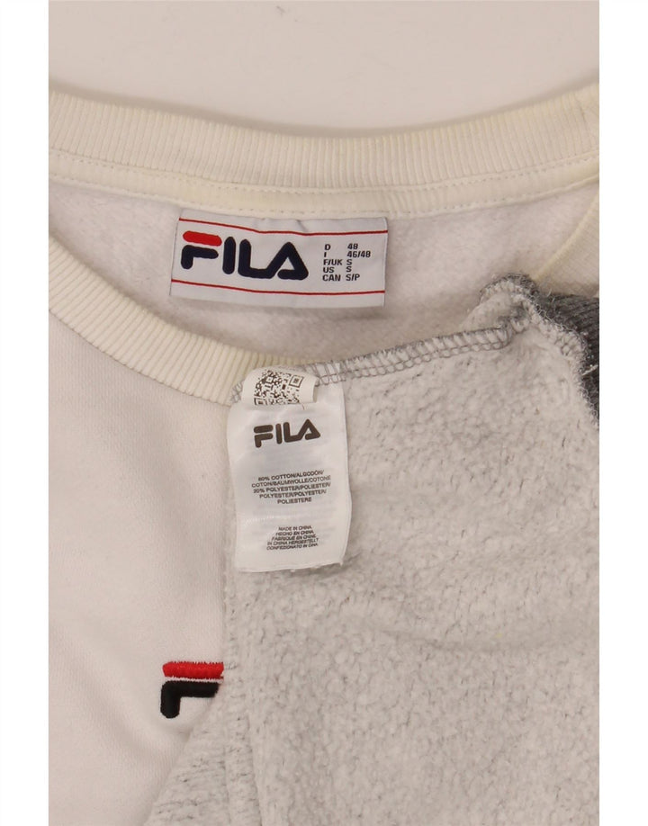 FILA Sweat-Shirt Graphique Homme Petit Gris Colorblock Coton