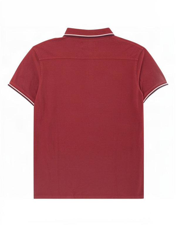 Scotch & Soda Polo Homme Large Rouge Rayé Coton