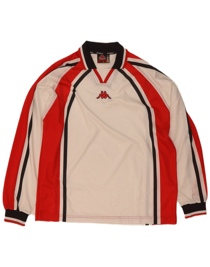 Kappa Homme Gara Top Manches Longues XL Blanc Colorblock Polyester