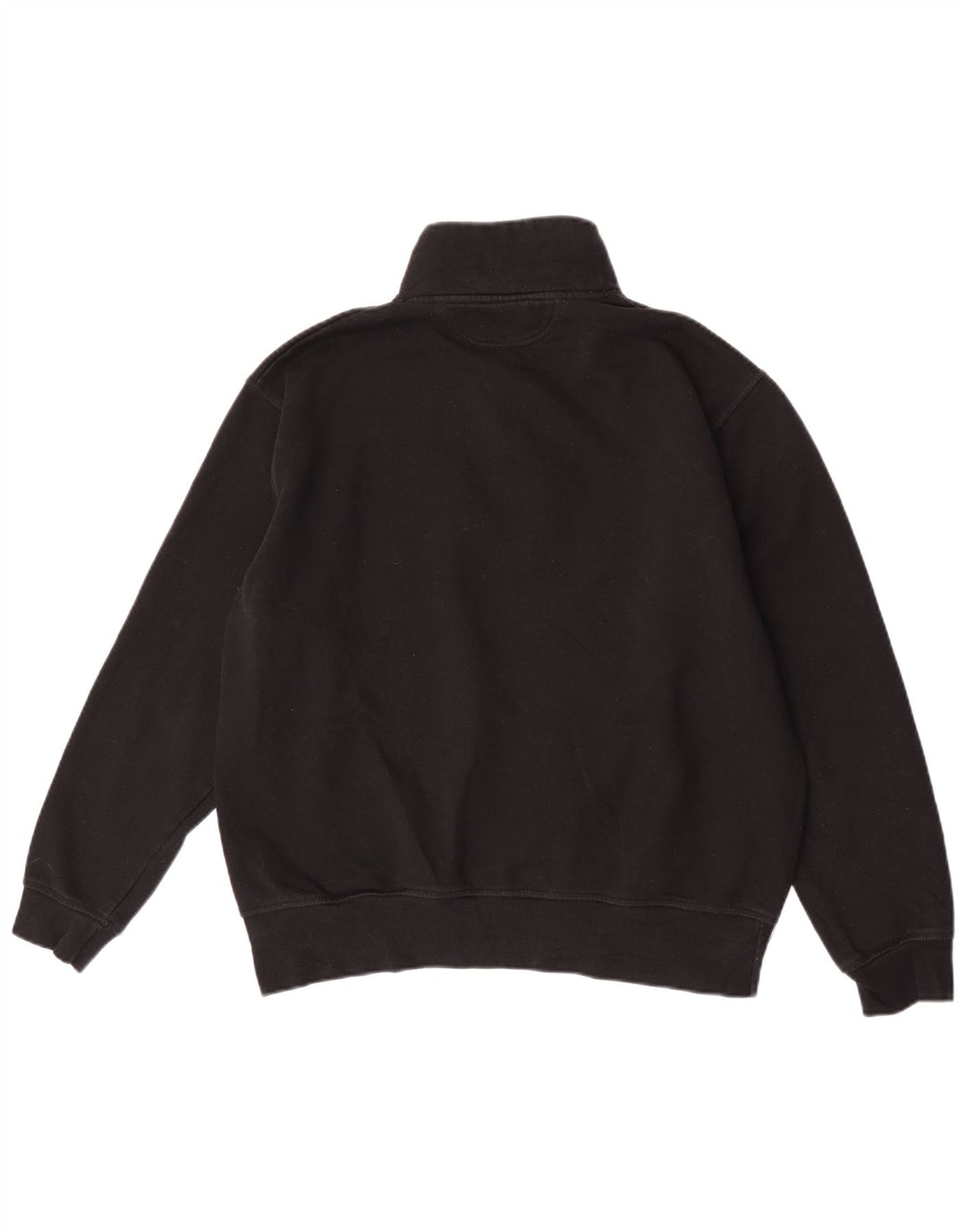 Zara Mens Zip Neck Sweatshirt Jumper Grand Noir Polyester