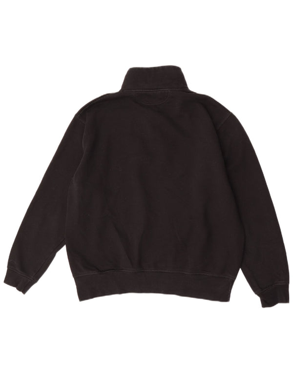 Zara Mens Zip Neck Sweatshirt Jumper Grand Noir Polyester