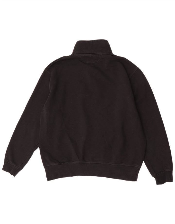 Zara Mens Zip Neck Sweatshirt Jumper Grand Noir Polyester