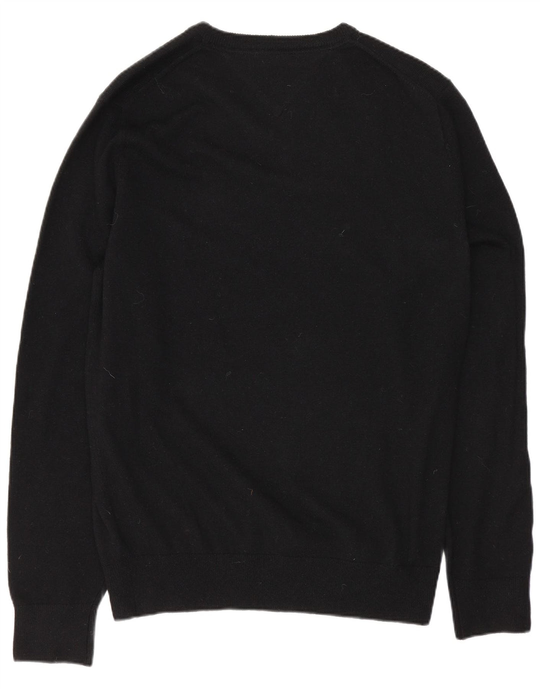 TOMMY HILFIGER Pull Col V Homme Noir Moyen Laine d'Agneau