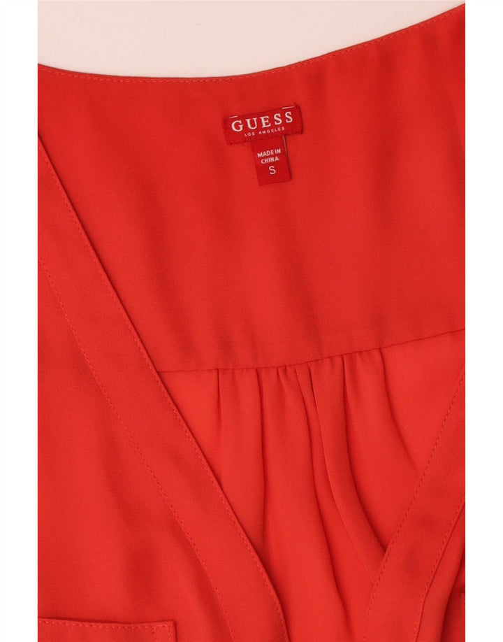 Guess Débardeur Femme UK 10 Petit Rouge Polyester