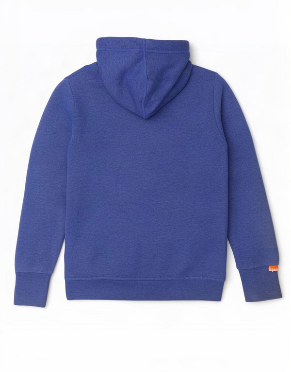 Superdry Pull à capuche zippé pour femme UK 12 Coton moucheté bleu moyen