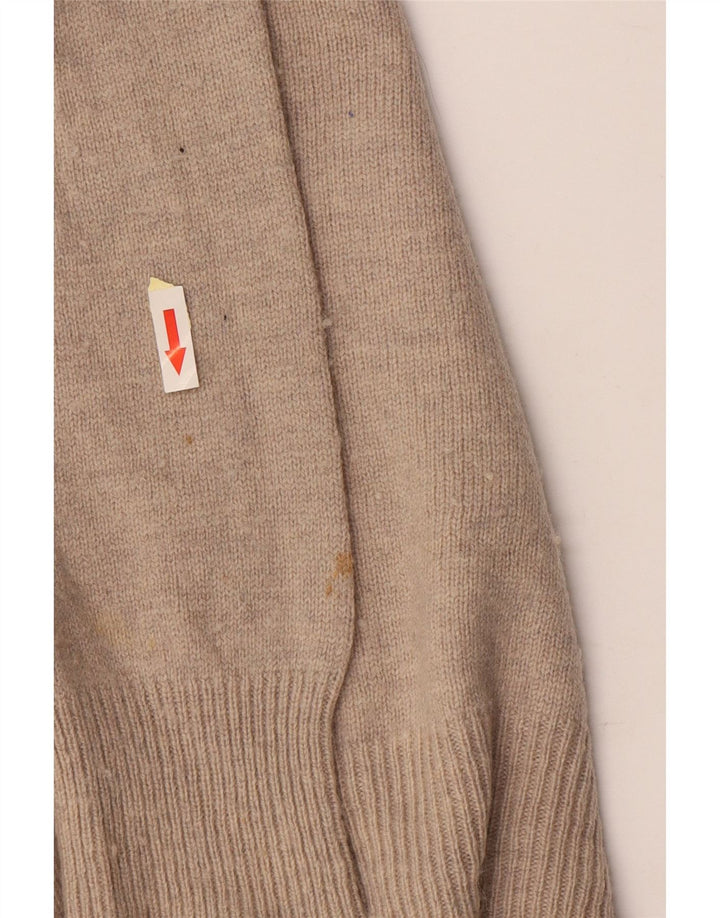 ALL SAINTS Pull Col Roulé Homme Large Laine Beige