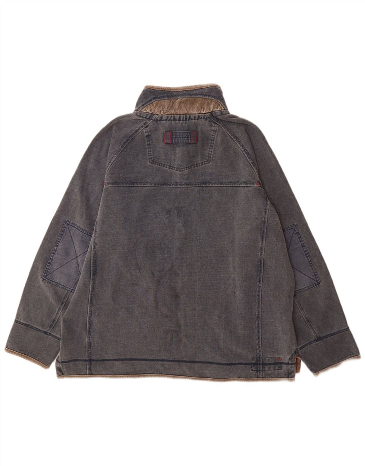 Fat Face Sweat-shirt col zippé pour homme XL en coton gris