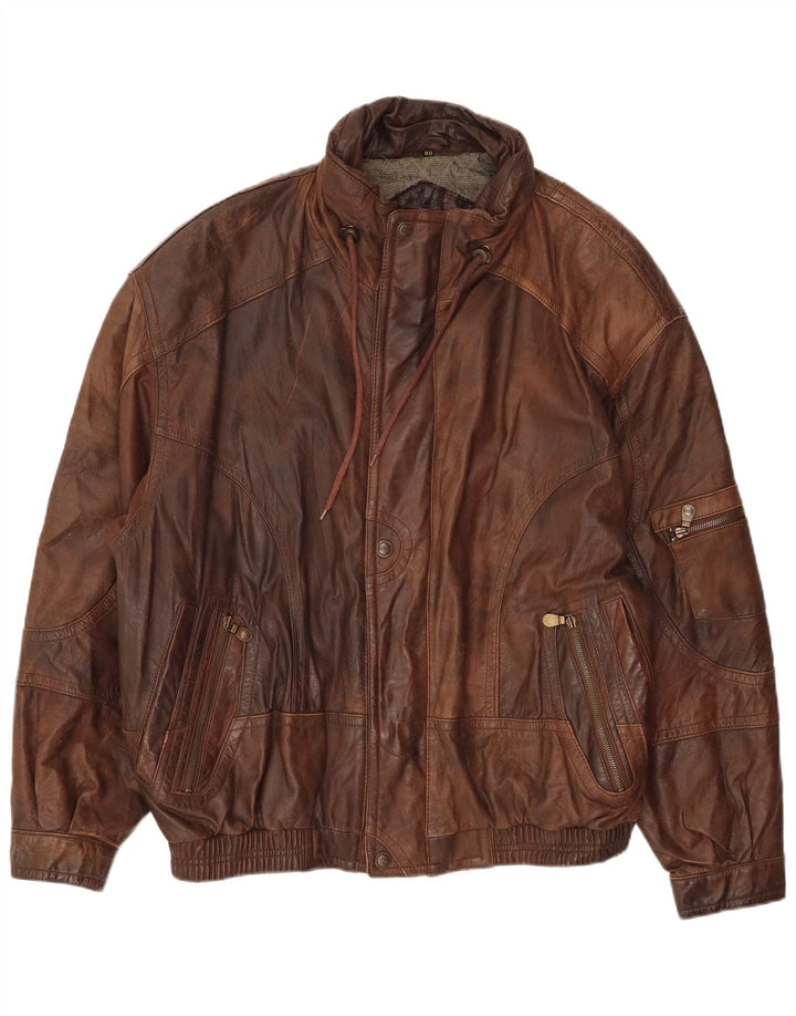 Trapper Veste en cuir pour homme UK 42 XL Cuir marron