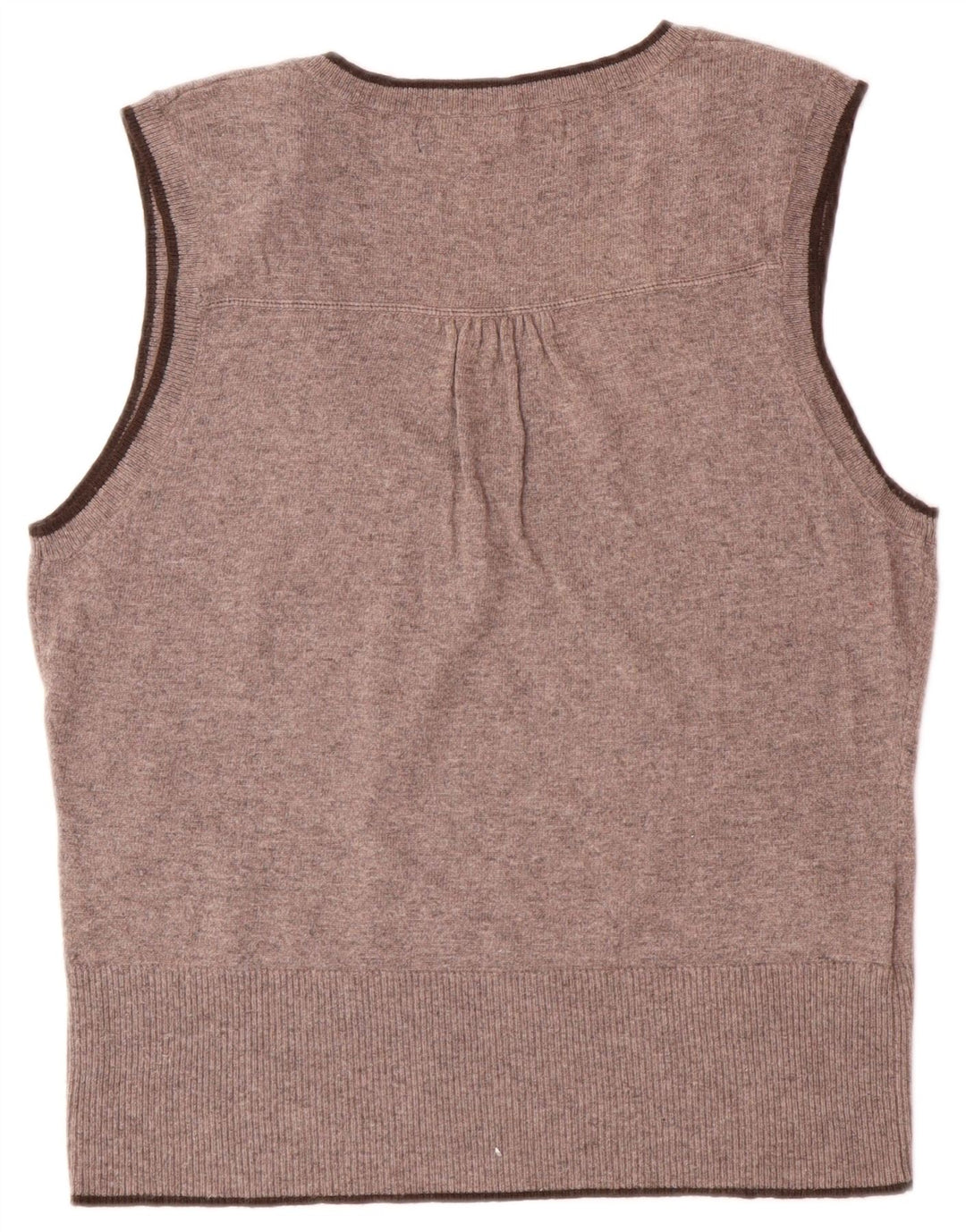 LAURA ASHLEY Débardeur pour femme UK 14 Large Marron Argyle/Diamond Viscose