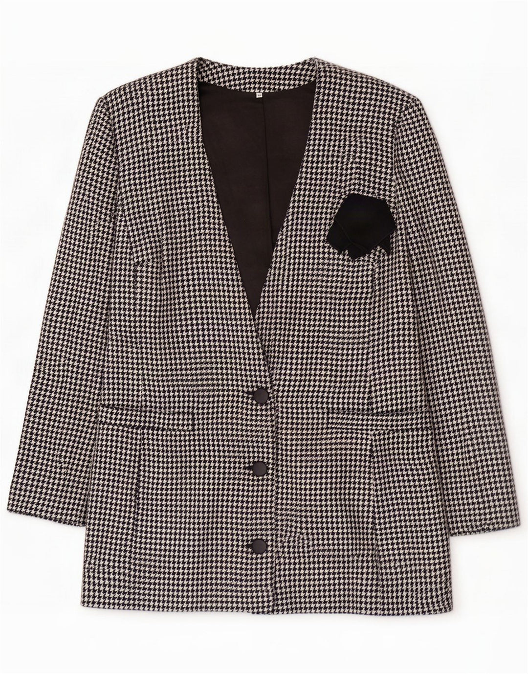 Vintage Blazer 3 boutons pour femme IT 44 pied de poule noir moyen