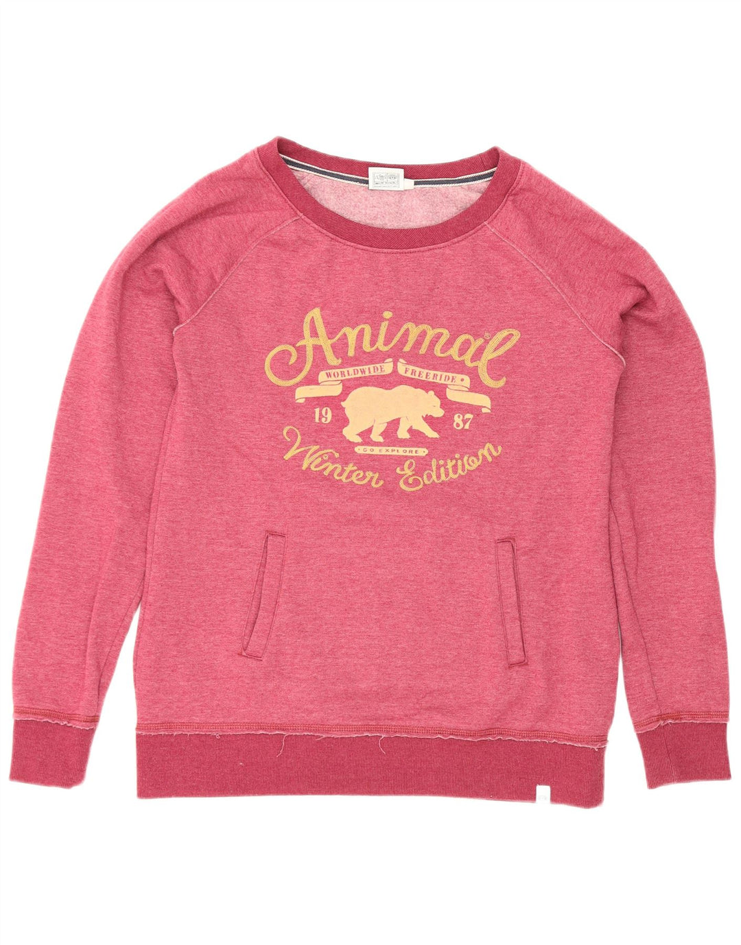 Animal Sweat-shirt graphique pour femme UK 12 Rose moyen Polyester
