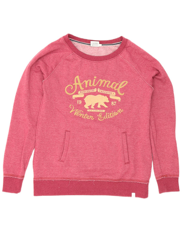 Animal Sweat-shirt graphique pour femme UK 12 Rose moyen Polyester