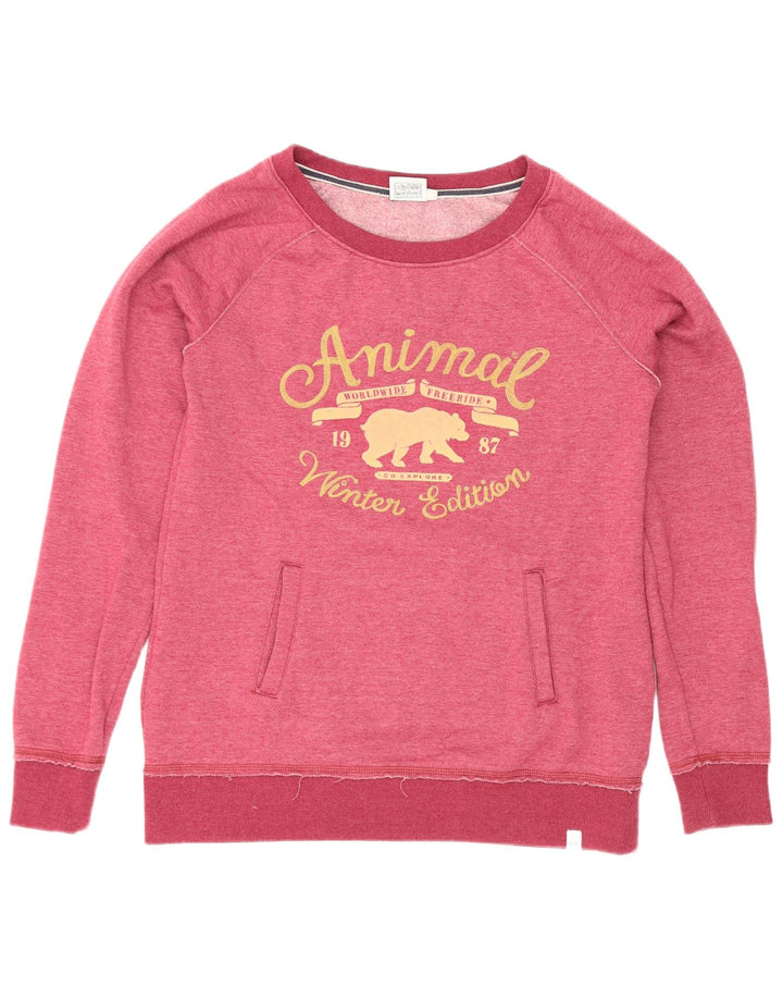 Animal Sweat-shirt graphique pour femme UK 12 Rose moyen Polyester