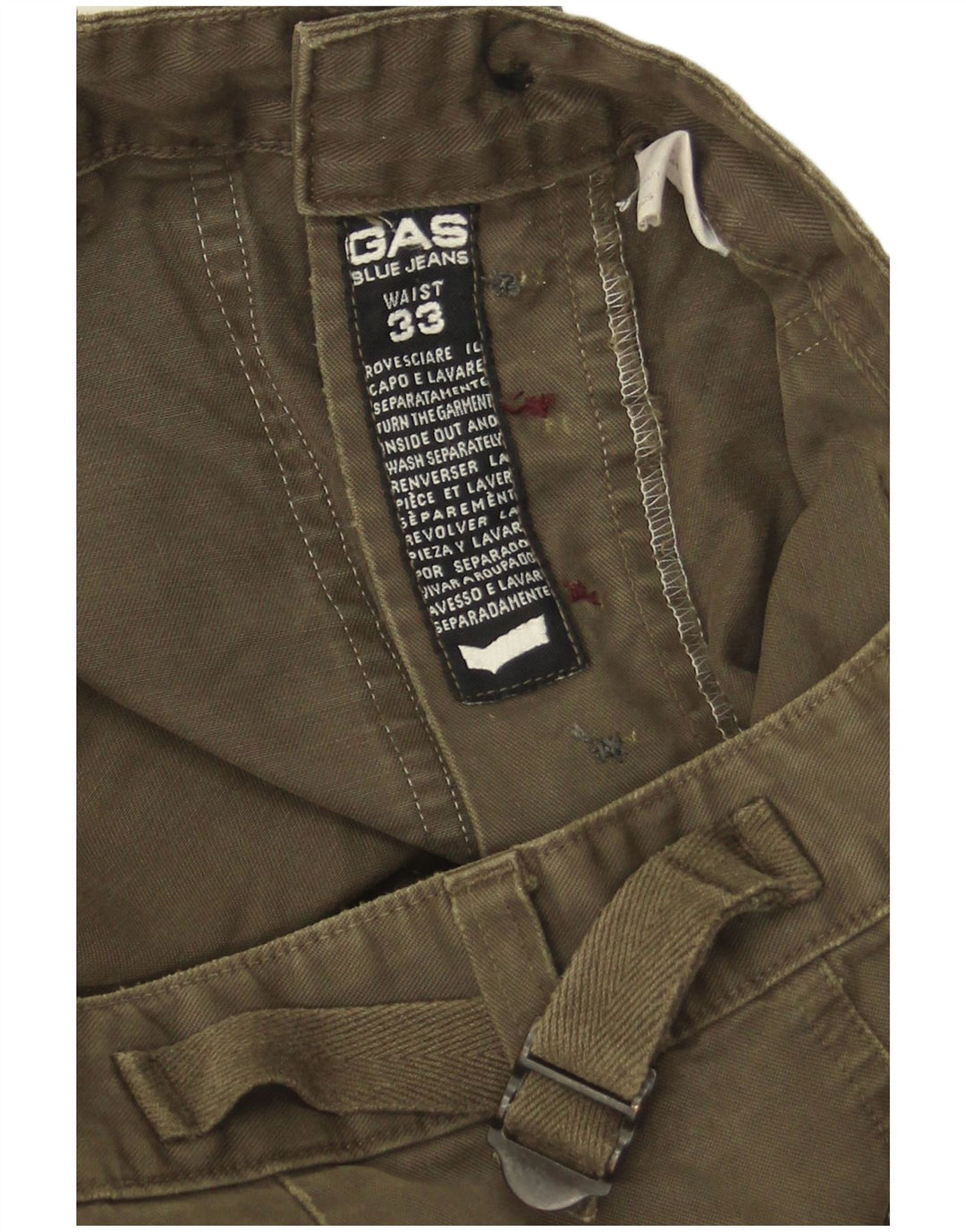 Gas Pantalon Cargo Droit Homme W33 L32 Vert