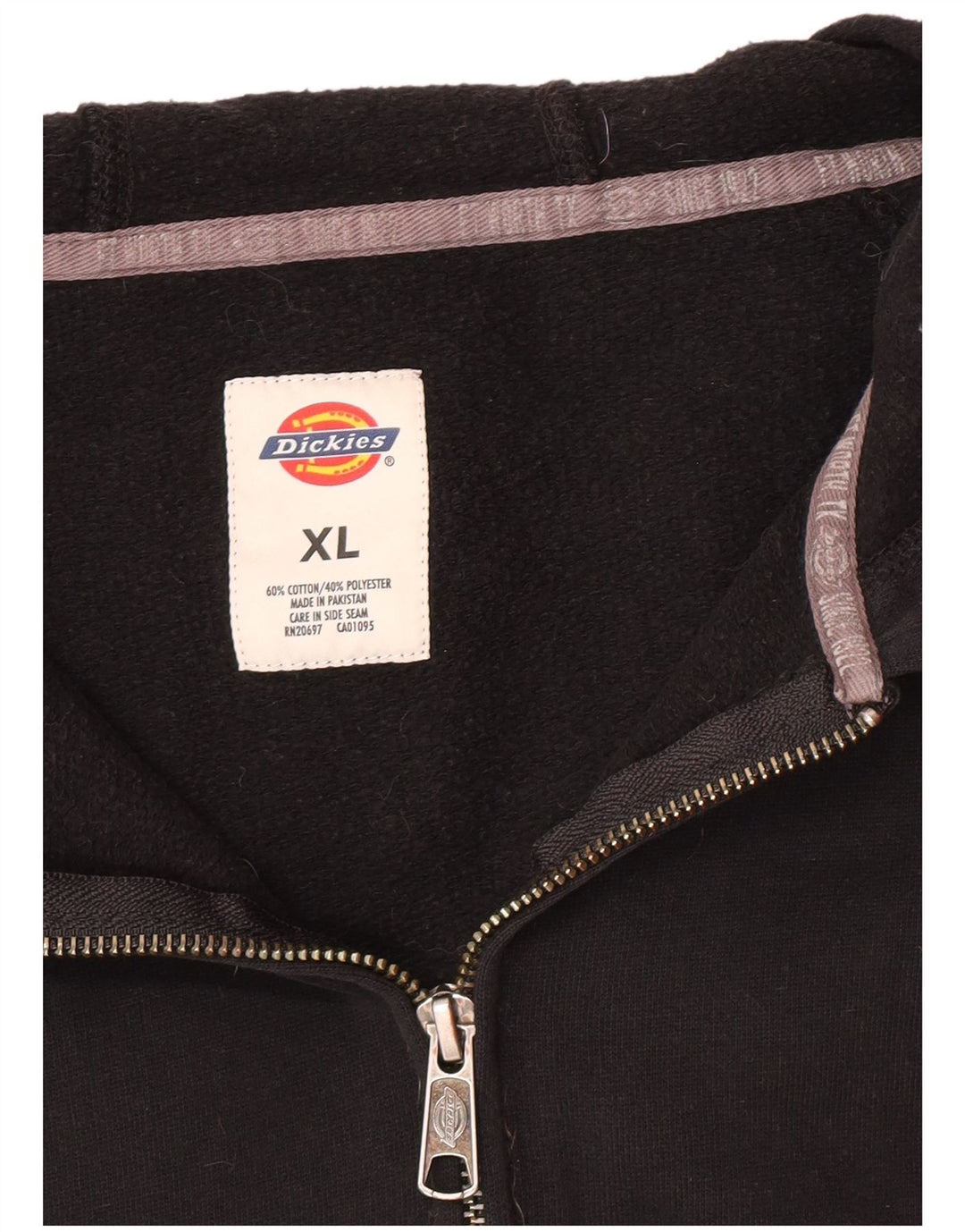 Dickies Pull à capuche zippé pour femme UK 18 XL Noir Coton