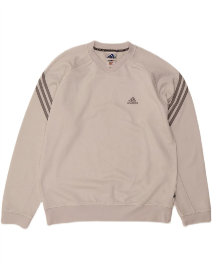 ADIDAS Sweat-shirt coupe ample pour homme UK 36/38 Petit Blanc Polyester