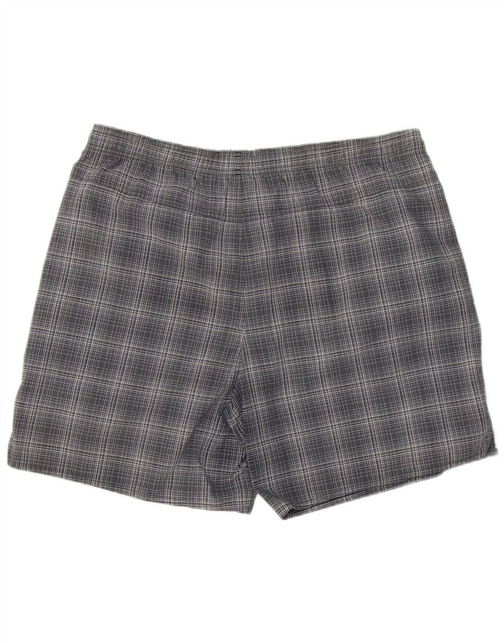 ADIDAS Short de bain homme grand gris carreaux polyester