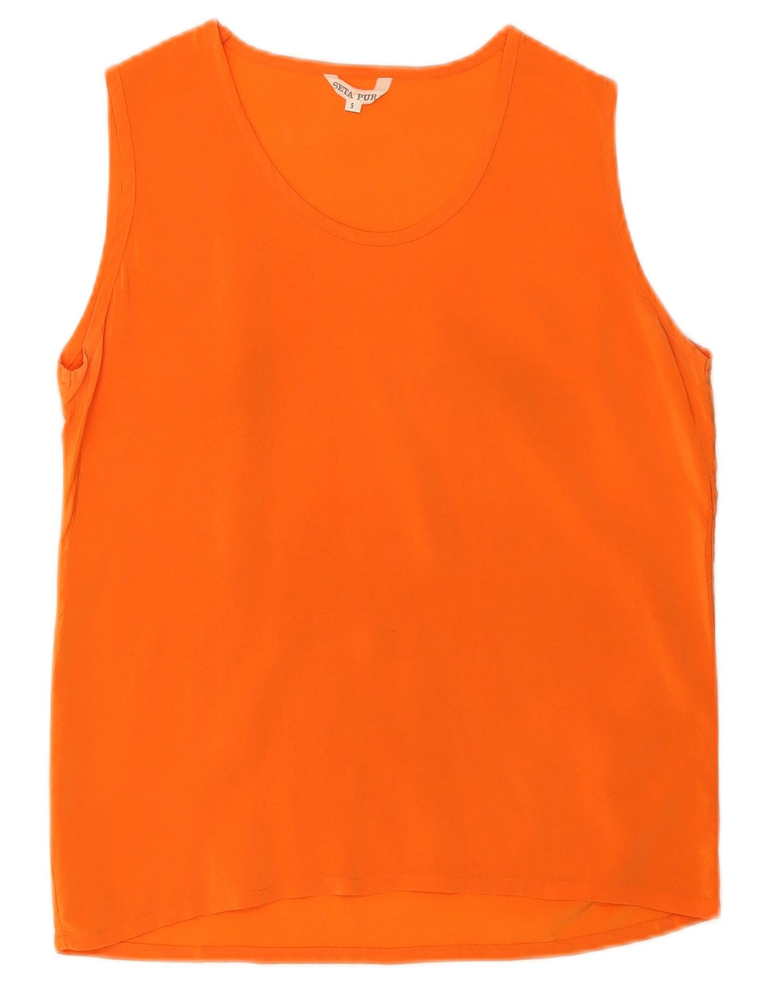 vintage Womens Vest Top UK 10 Petite Soie Orange