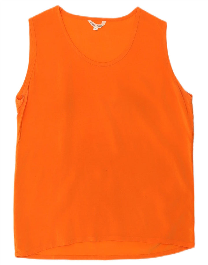 vintage Womens Vest Top UK 10 Petite Soie Orange