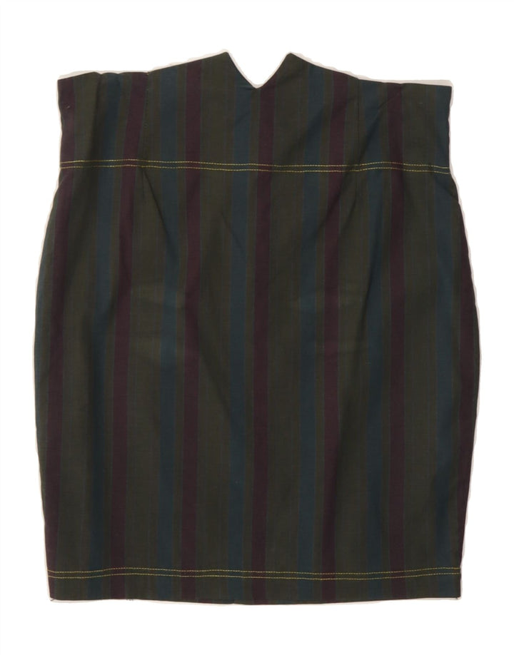 VINTAGE Womens Pencil Skirt W30 Medium Green Striped Vintage Vintage and Second-Hand Vintage from Messina Hembry 