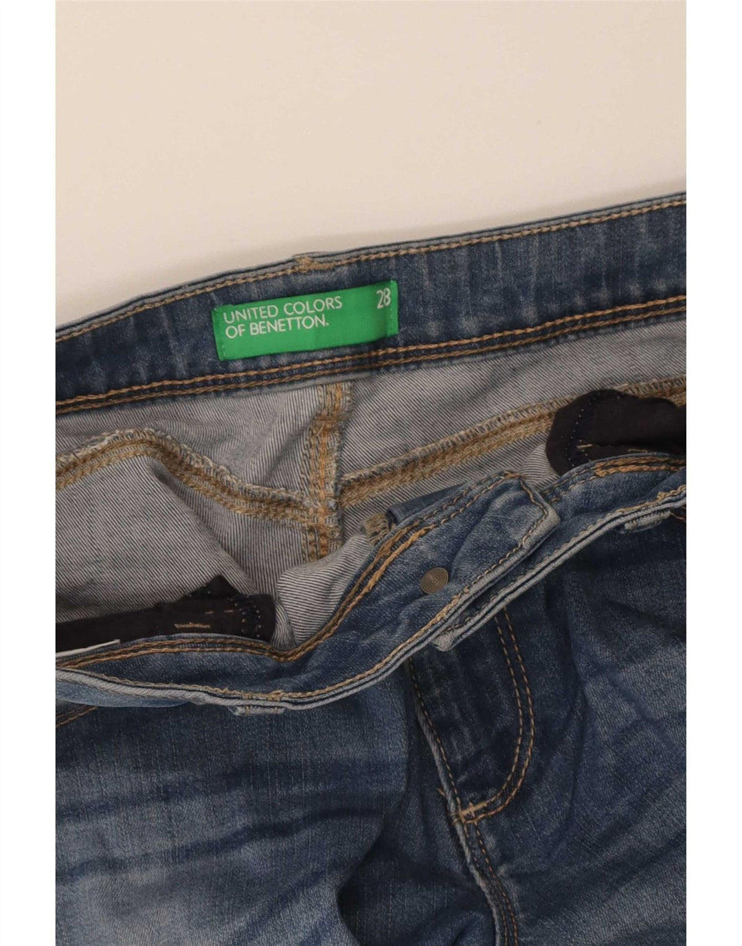 Benetton Jean Slim Femme W28 L32 Bleu
