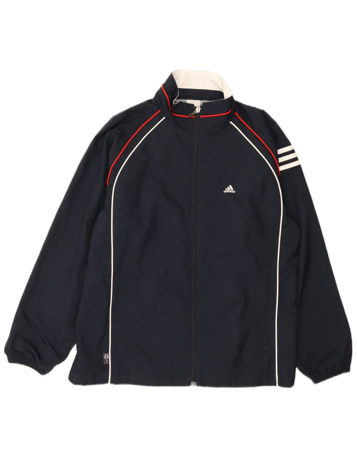 Adidas Veste de pluie Clima Proof pour femme UK 12 Bleu marine moyen Colourblock