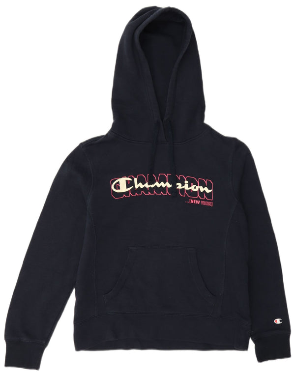 Champion Pull à capuche graphique pour femme UK 10 Small Bleu marine
