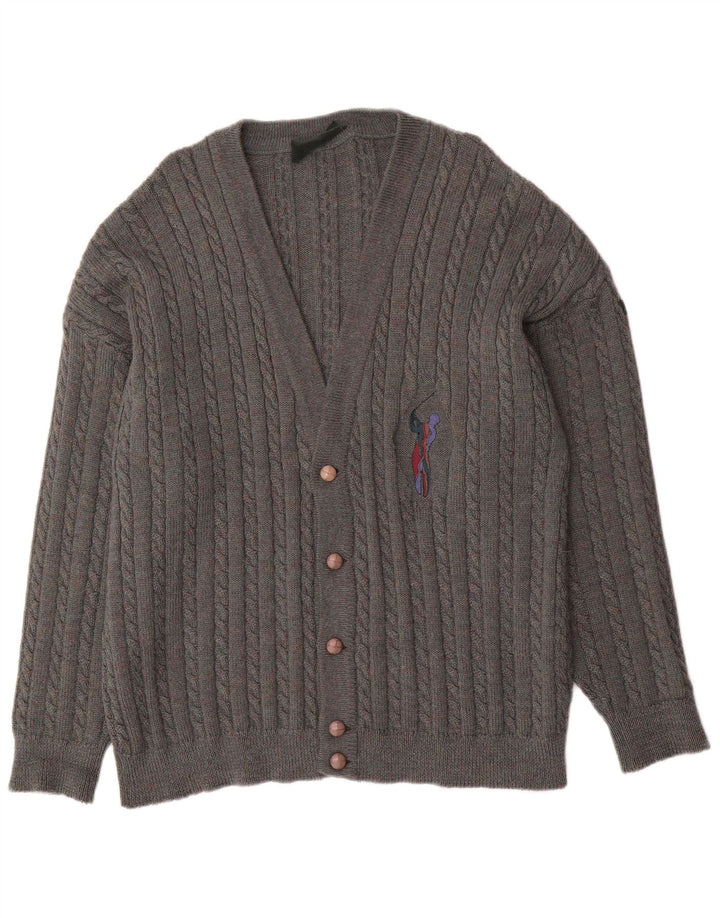 vintage Homme Cardigan Pull XL Gris