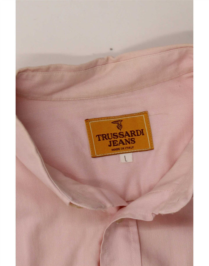 Trussardi Jeans Chemise Homme Large Rose