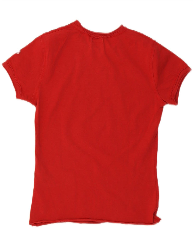 BEN SHERMAN Womens Graphic T-Shirt Top UK 12 Medium Red Cotton Vintage Ben Sherman and Second-Hand Ben Sherman from Messina Hembry 