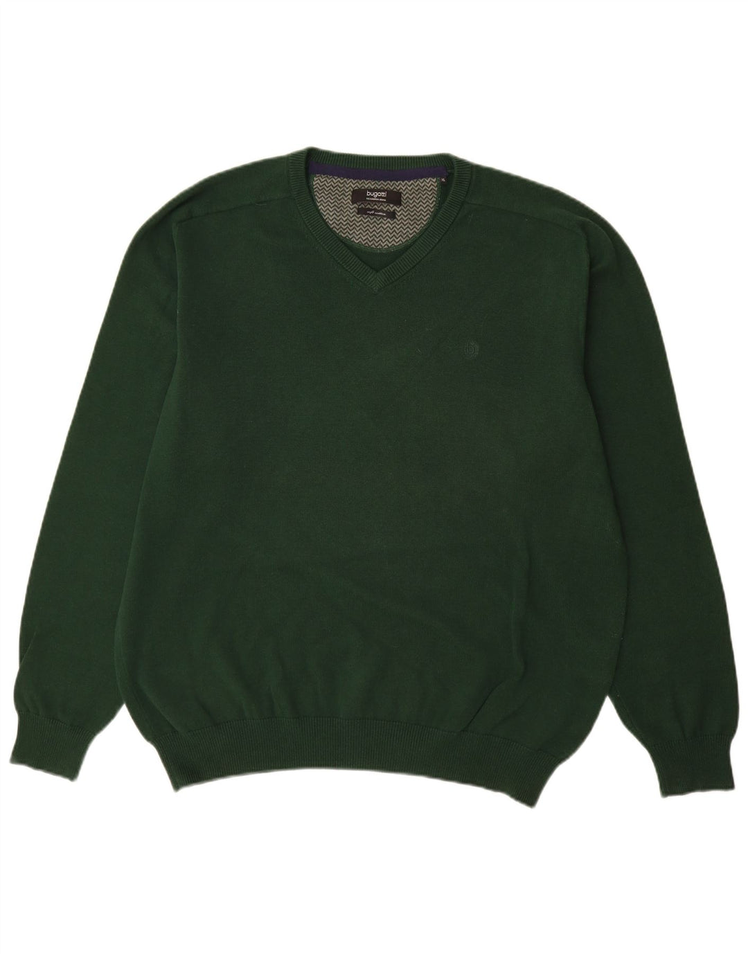 BUGATTI Pull Col V Homme XL Vert Coton