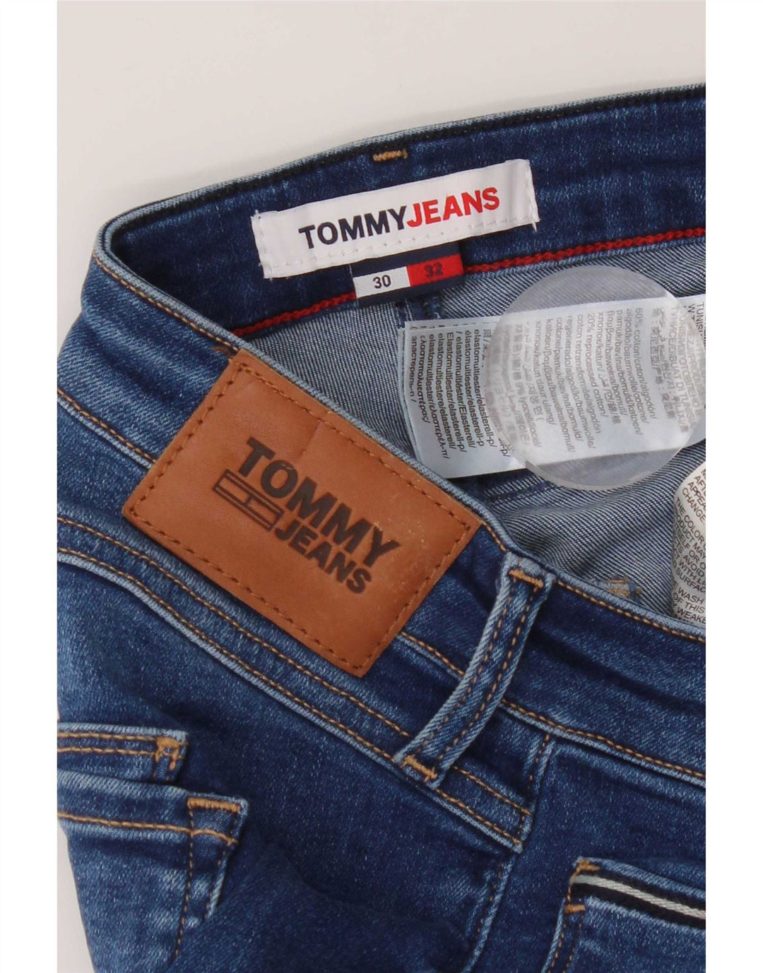 Tommy Hilfiger Jean Capri Femme W30 L18 Bleu Coton