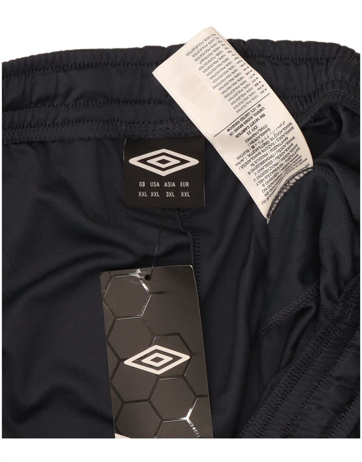 UMBRO Short de Sport Homme 2XL Bleu Marine Géométrique Polyester