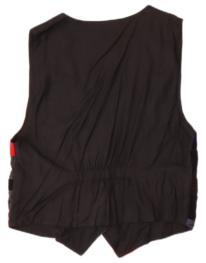 FREE STYLE Gilet Femme UK 44 Moyen Multicolore Patchwork Viscose