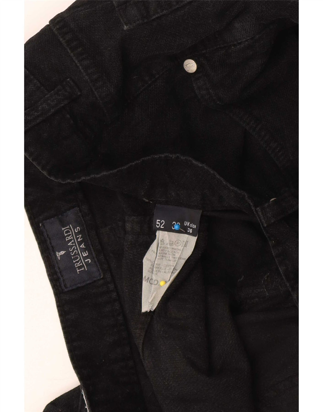 Trussardi Jean Droit W36 L27 Noir Coton Homme