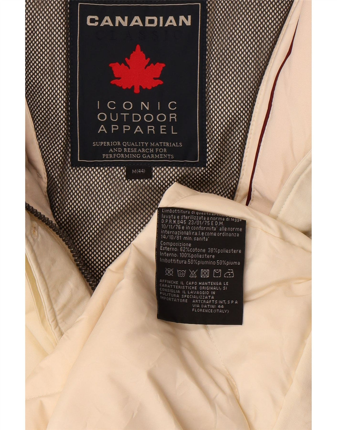 Manteau rembourré à capuche pour femmes canadiennes IT 44 coton blanc cassé moyen