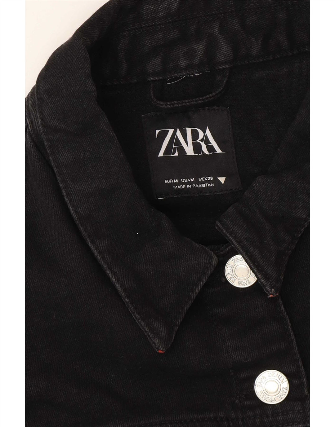 Zara Veste en jean surdimensionnée pour femme UK 14 Noir moyen