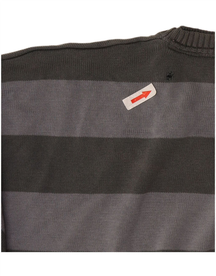 Marks & Spencer Pull à col rond autographe pour homme 2XL Gris rayé