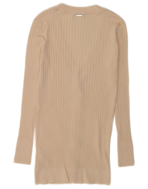Guess Cardigan long pour femme UK 8 Small Viscose Beige