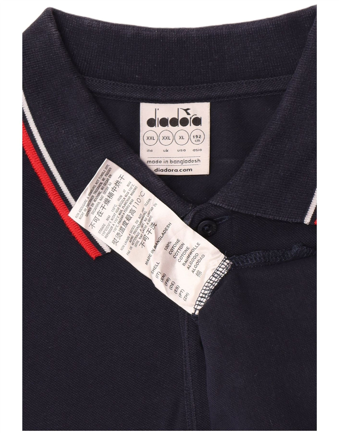 Diadora Polo Homme 2XL Bleu Marine Coton