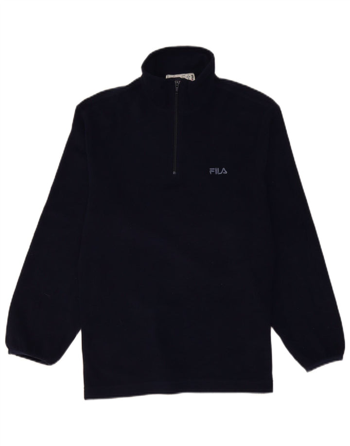 FILA Pull Polaire à Col Zippé Homme Petit Bleu Marine Polyester